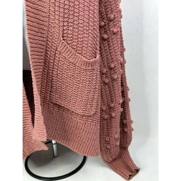 Madewell Cardigan Sweater Womens XS Pink Open Front Knit Pockets - Picture 4 of 11
